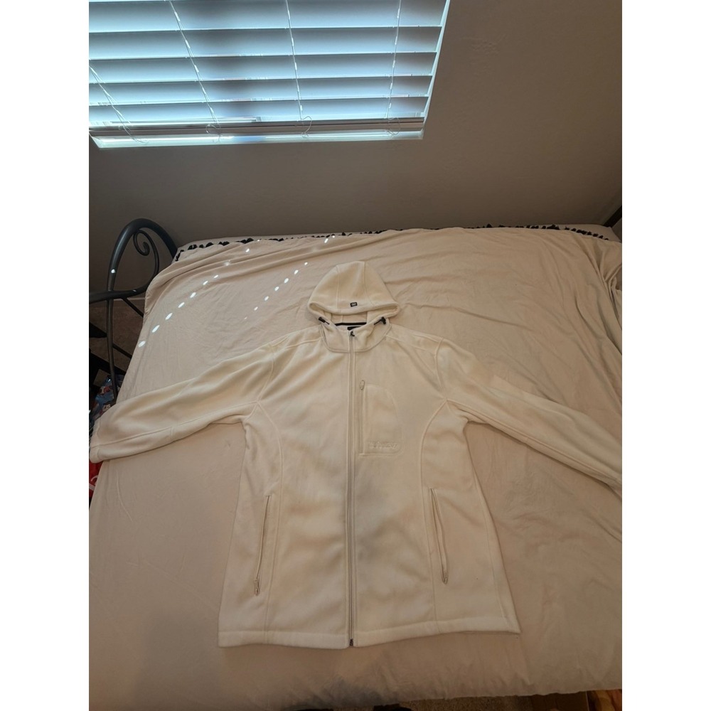 White Fleece Hoodie Full Zip Jacket Ecko Unltd Cream Streetwear Mens 3XL NWT